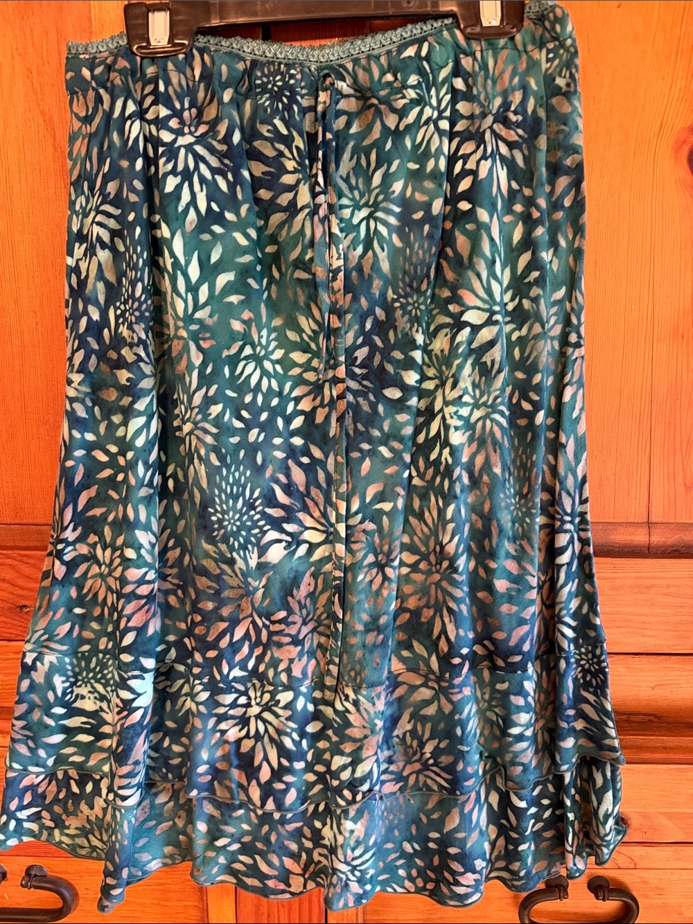 Teal Floral Circle Skirt — Women’s Skater Skirt